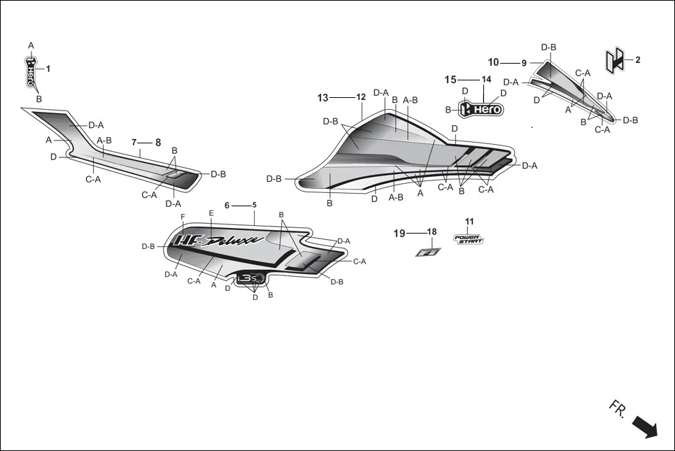 F-27-i3S STRIPES/MARK diagram showing 86830-ACK-000W