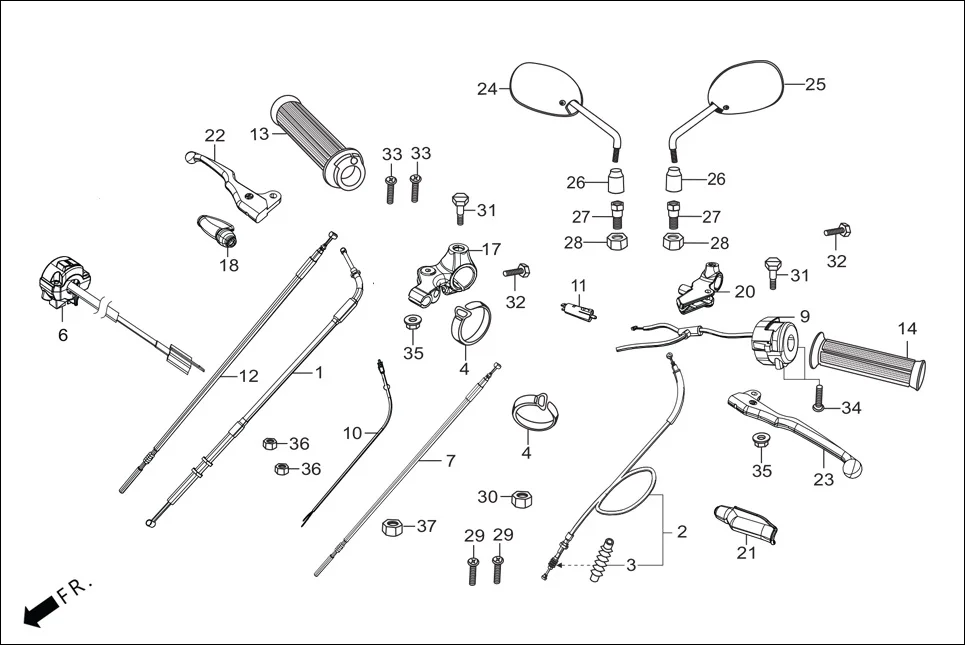 F-3-i3S HANDLE LEVER/SWITCH/CONTROL CABLE diagram showing 94050-06000