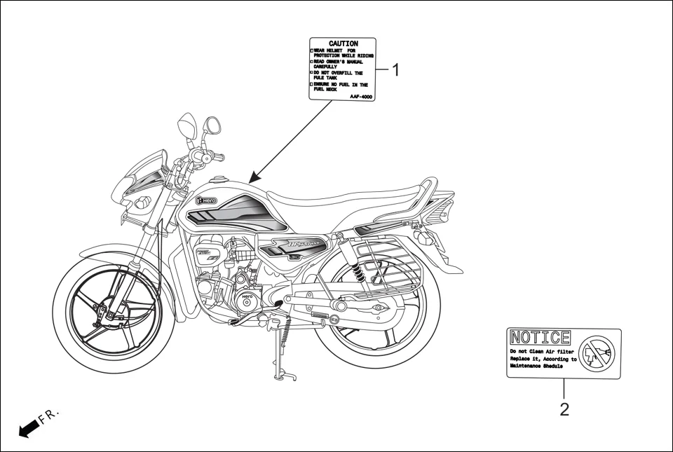 F-30 MARK CAUTION diagram showing 87509-AAP-000