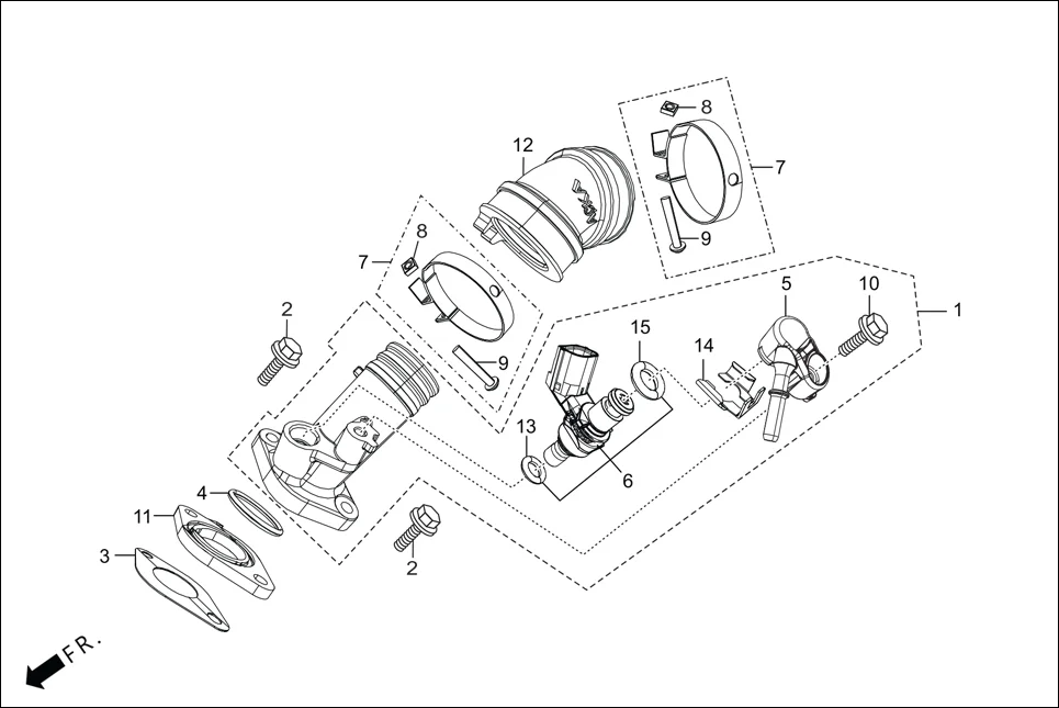 E-13A INJECTOR ASSY. FUEL/INLET PIPE ASSY.