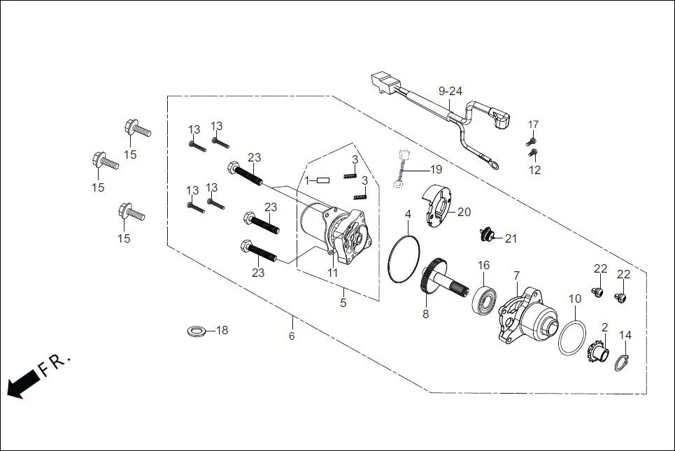 E-7C STARTING MOTOR (SELF START)