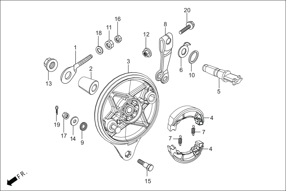 F-10 REAR BRAKE PANEL diagram showing 45133-KCC-900