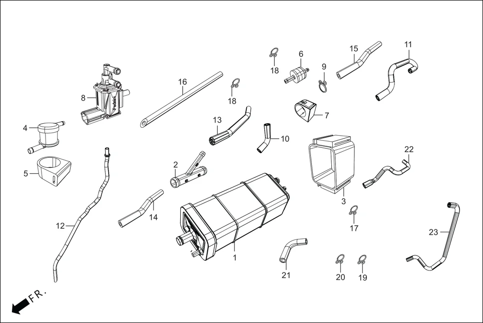 F-13A FUEL TANK (CANISTER ASSY.) diagram showing 95002-02100