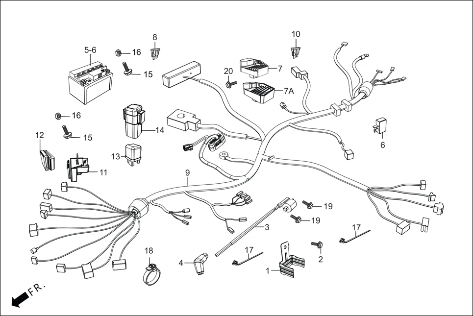F-24 WIRE HARNESS/BATTERY diagram showing 96001-06020-00