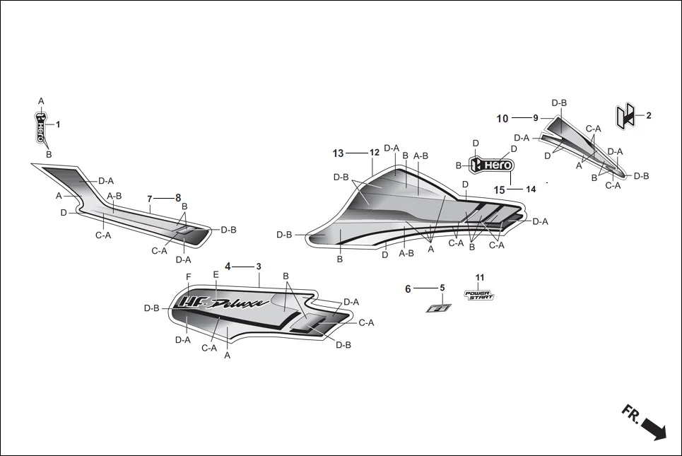 F-27 STRIPES/MARK diagram showing 86830-AAF-400