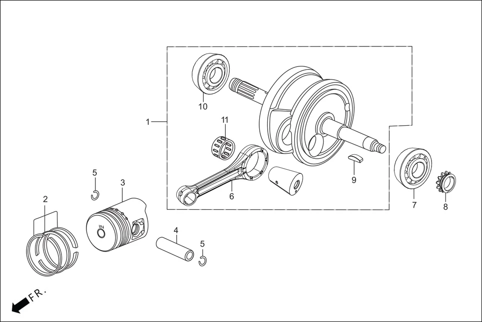 E-9 CRANKSHAFT/PISTON