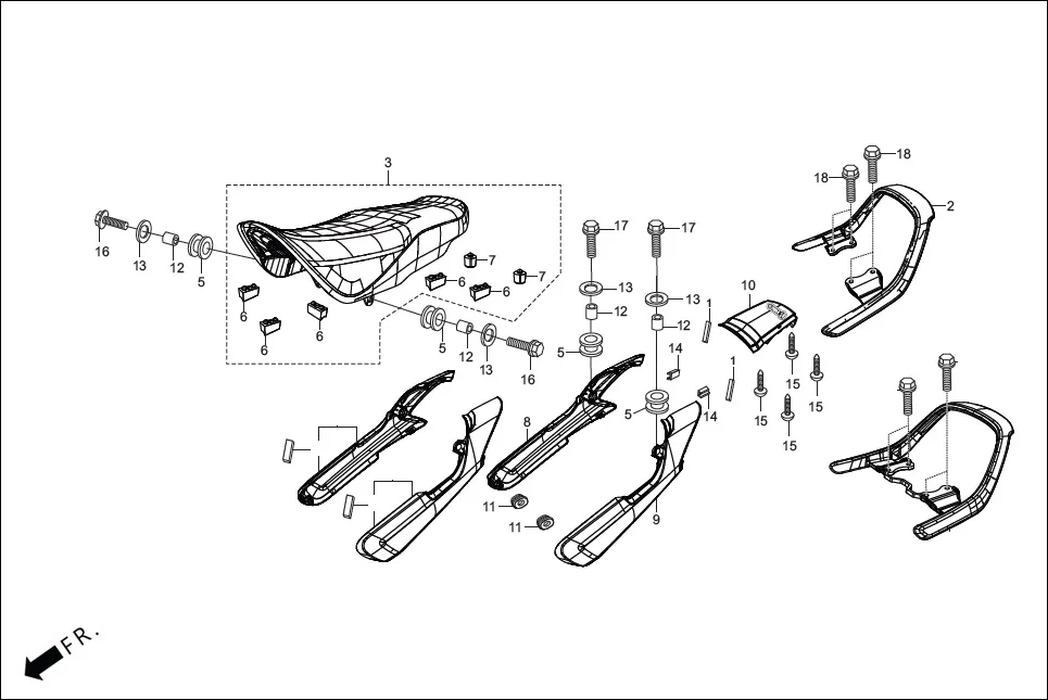 F-12A-SELF SEAT ASSY./ GRIP REAR assembly diagram for Hero HF-Deluxe(March,2023)