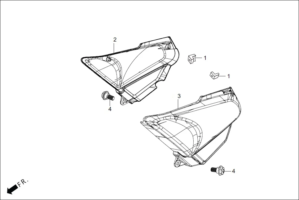 F-14A-KICK SIDE COVER assembly diagram for Hero HF-Deluxe(March,2023)