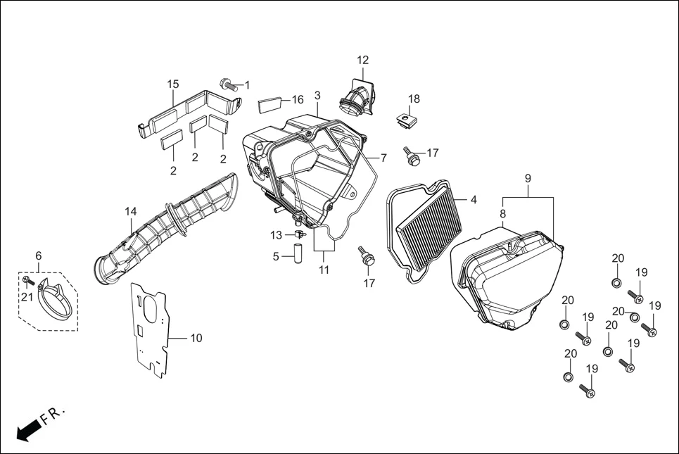 F-15 AIR CLEANER assembly diagram for Hero HF-Deluxe(March,2023)