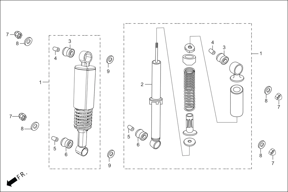 F-20-KICK REAR CUSHION assembly diagram for Hero HF-Deluxe(March,2023)