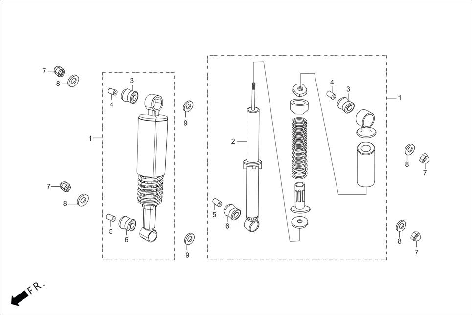 F-20A-KICK REAR CUSHION assembly diagram for Hero HF-Deluxe(March,2023)