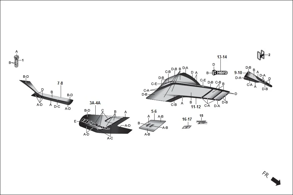 F-27A-i3S STRIPES/MARK diagram showing 86116-ACK-420S