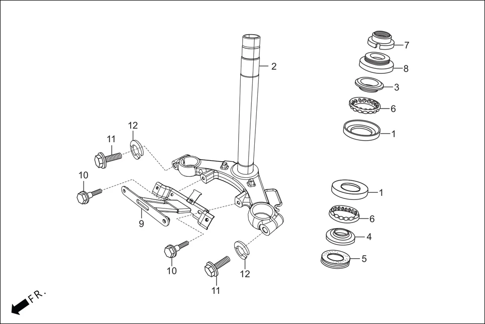 F-5 STEERING STEM assembly diagram for Hero HF-Deluxe(March,2023)