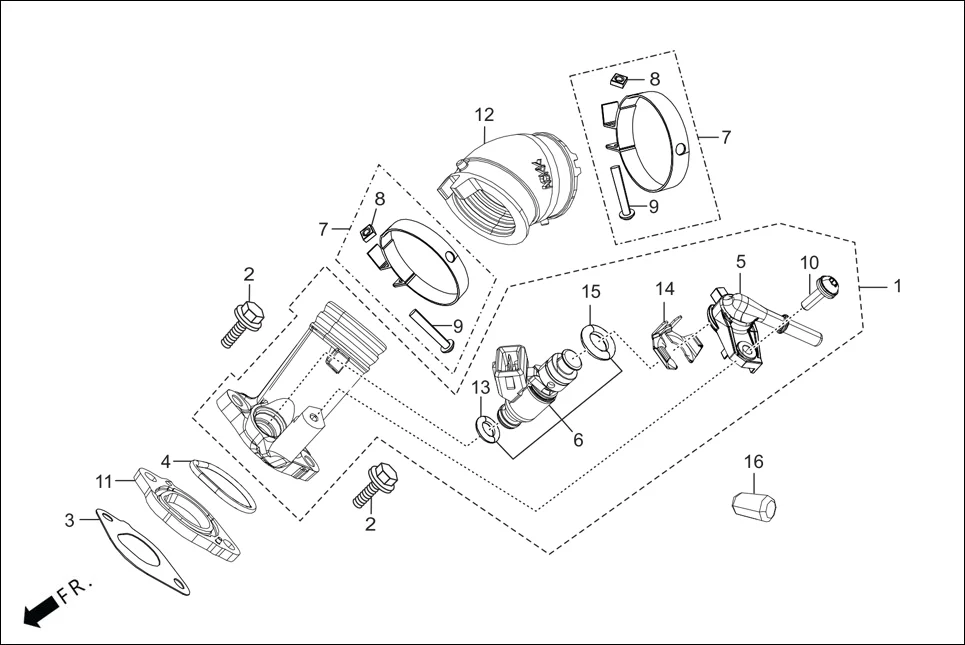 E-13A INJECTOR ASSY. FUEL/INLET PIPE ASSY.