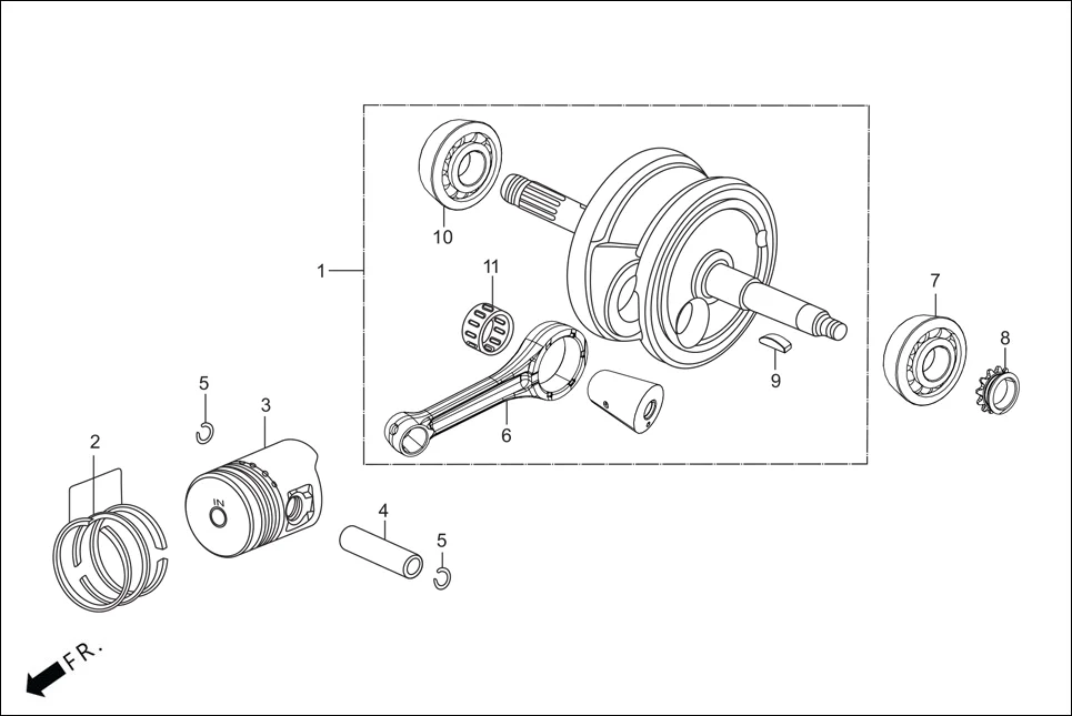 E-9 CRANKSHAFT/PISTON