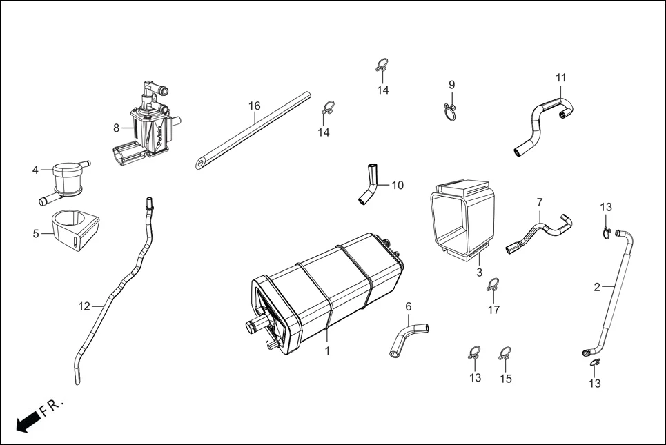 F-13A FUEL TANK(CANISTER ASSY.) assembly diagram for Hero HF Deluxe(Nov,2022)