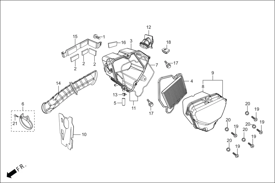 F-15 AIR CLEANER assembly diagram for Hero HF Deluxe(Nov,2022)