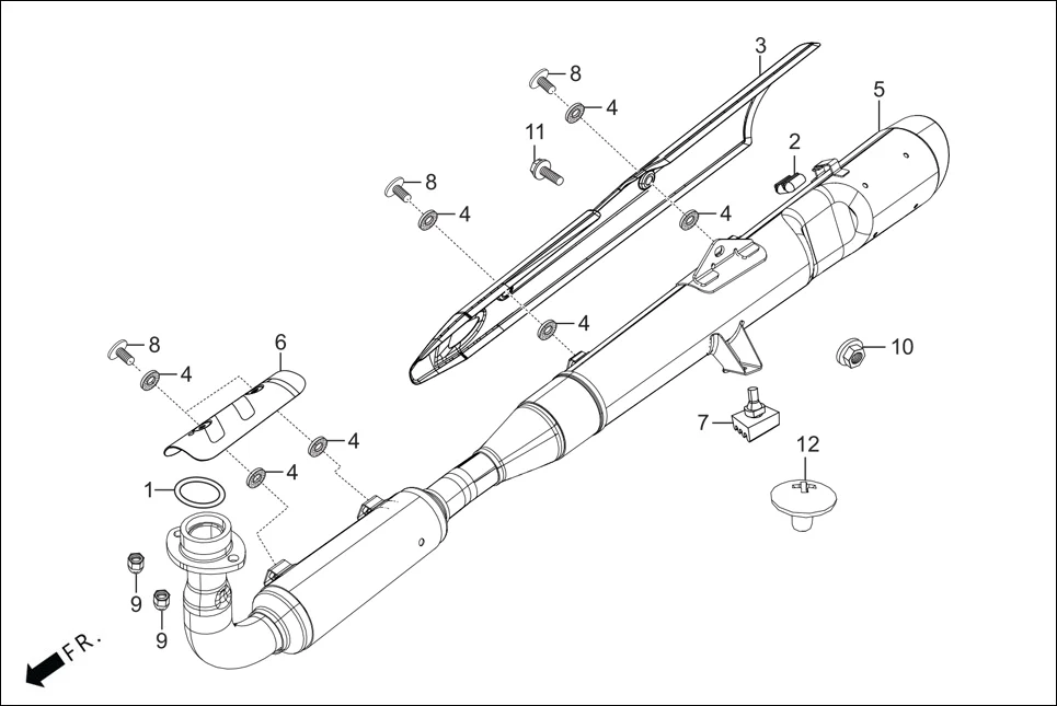 F-16 MUFFLER assembly diagram for Hero HF Deluxe(Nov,2022)