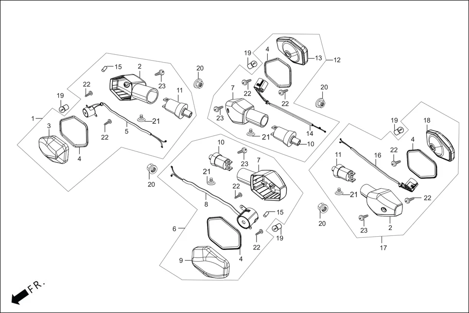 F-22 WINKERS assembly diagram for Hero HF Deluxe(Nov,2022)