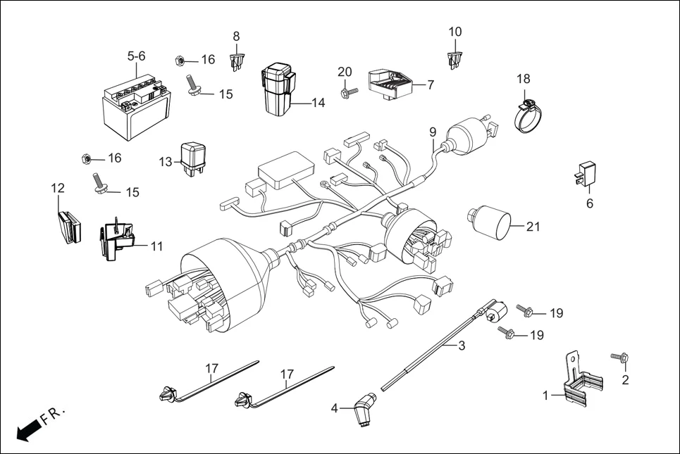 F-24 WIRE HARNESS/BATTERY diagram showing 91540-AAN-410