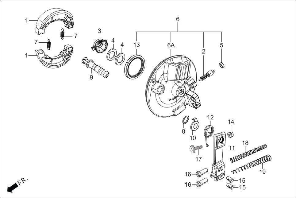 F-8 FR. BRAKE PANEL assembly diagram for Hero HF Deluxe(Nov,2022)