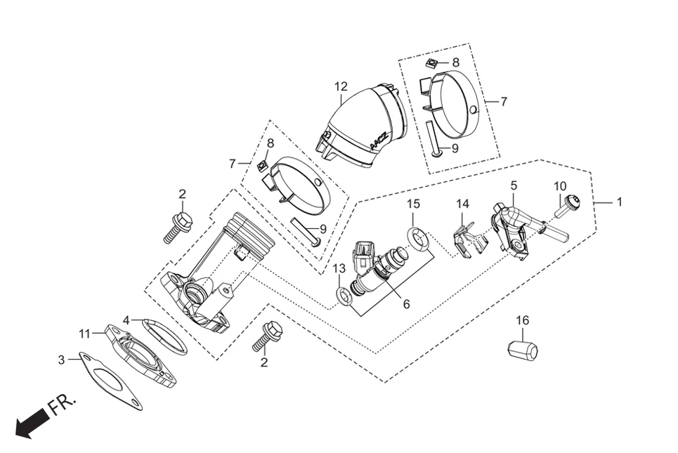 E-13A INJECTOR ASSY. FUEL/INLET PIPE ASSY.