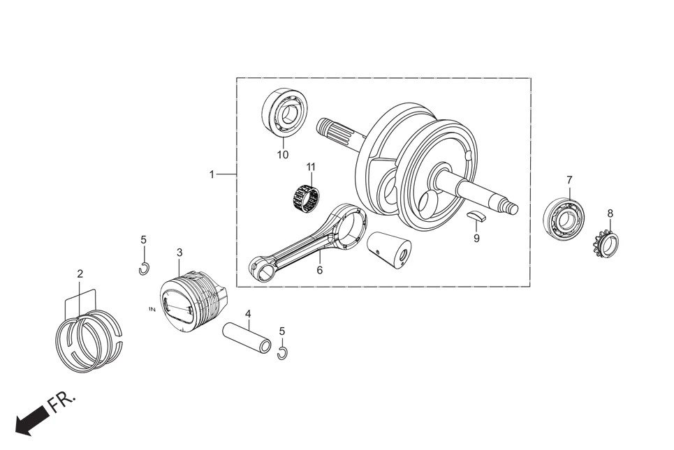 E-9 CRANKSHAFT/PISTON