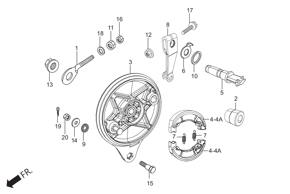 F-10 REAR BRAKE PANEL diagram showing 92811-10000