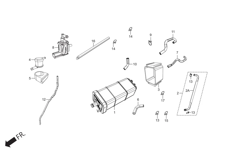 F-13A FUEL TANK(CANISTER ASSY.) diagram showing AFAAB4A000000G