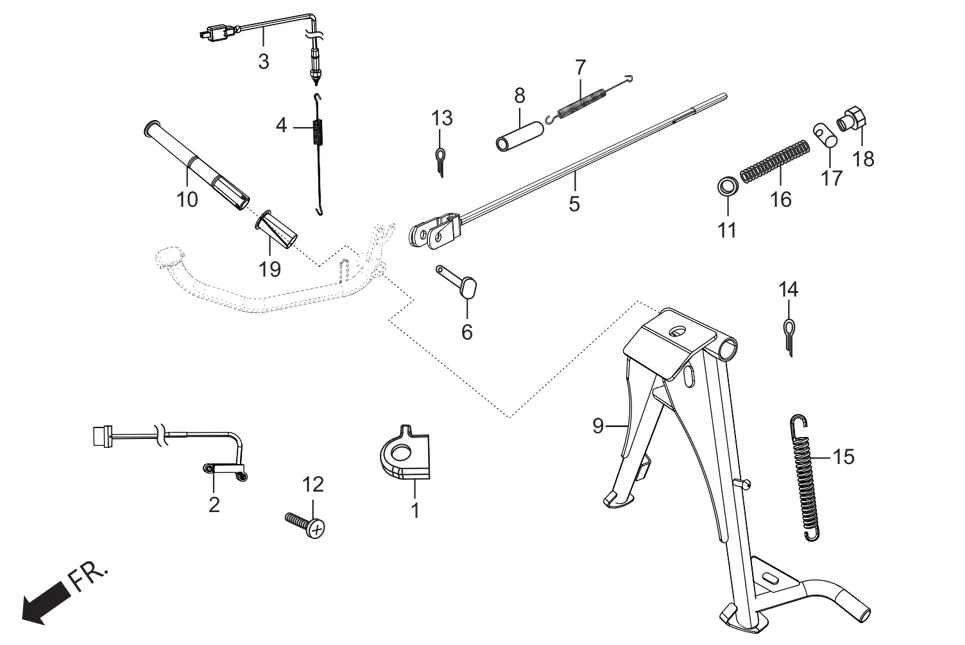 F-16 MUFFLER assembly diagram for Hero HF DELUXE BLACK (HMCM) OBD2_PHB(July,2025)