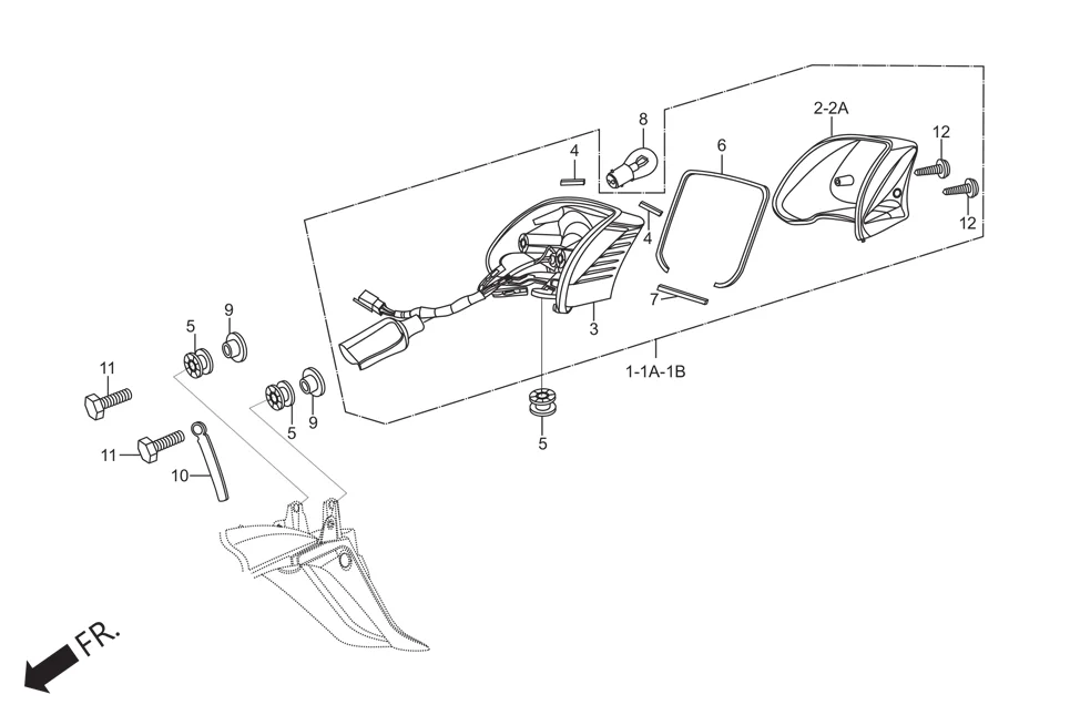 F-23 TAIL LIGHT assembly diagram for Hero HF DELUXE BLACK (HMCM) OBD2_PHB(July,2025)