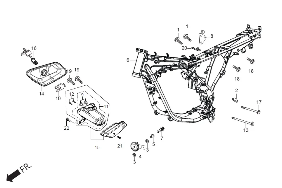 F-25 FRAME BODY/UTILITY BOX diagram showing AECAF2A005000G