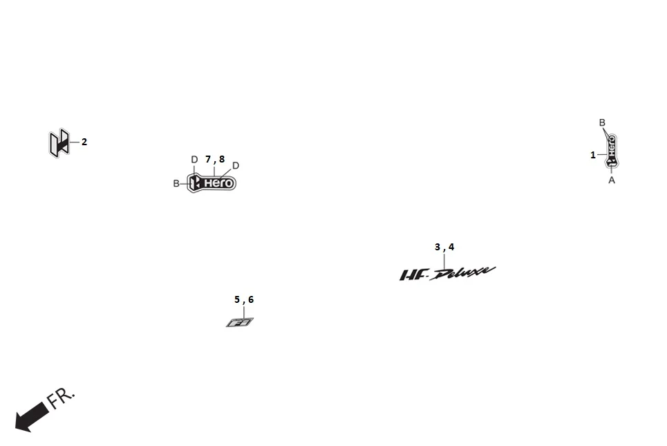 F-27 STRIPES/MARK assembly diagram for Hero HF DELUXE BLACK (HMCM) OBD2_PHB(July,2025)