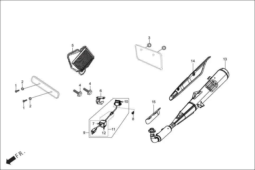 F-28A (OPTIONAL) assembly diagram for Hero HF DELUXE BLACK (HMCM) OBD2_PHB(July,2025)