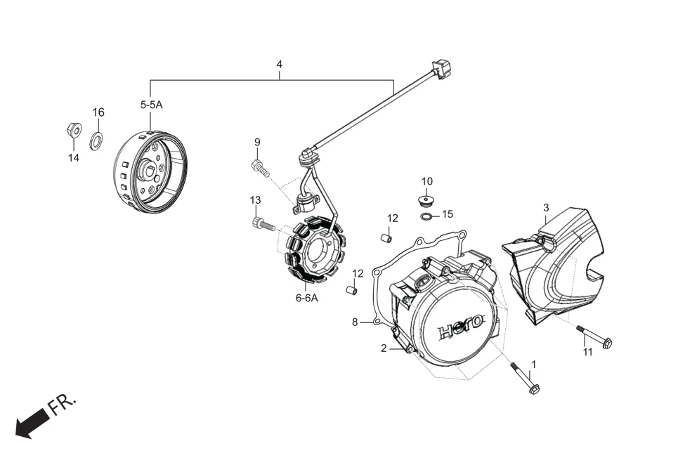 E-7-KICK LEFT CRANKCASE COVER/A.C. GEN. ASSY. (KICK START)