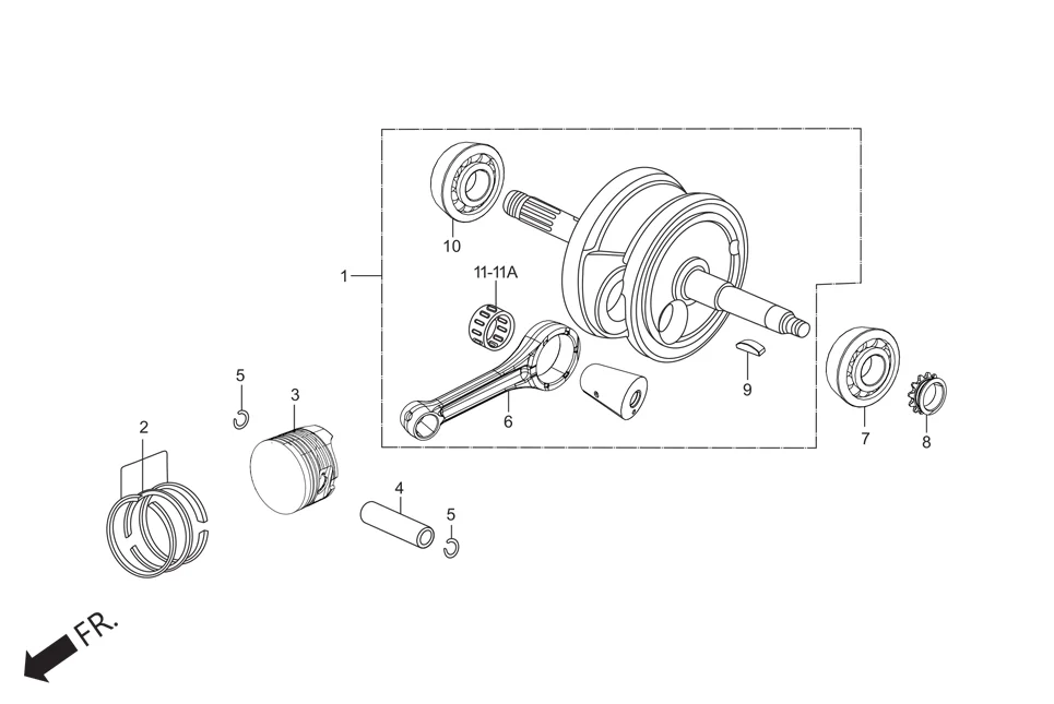 E-9 CRANKSHAFT/PISTON
