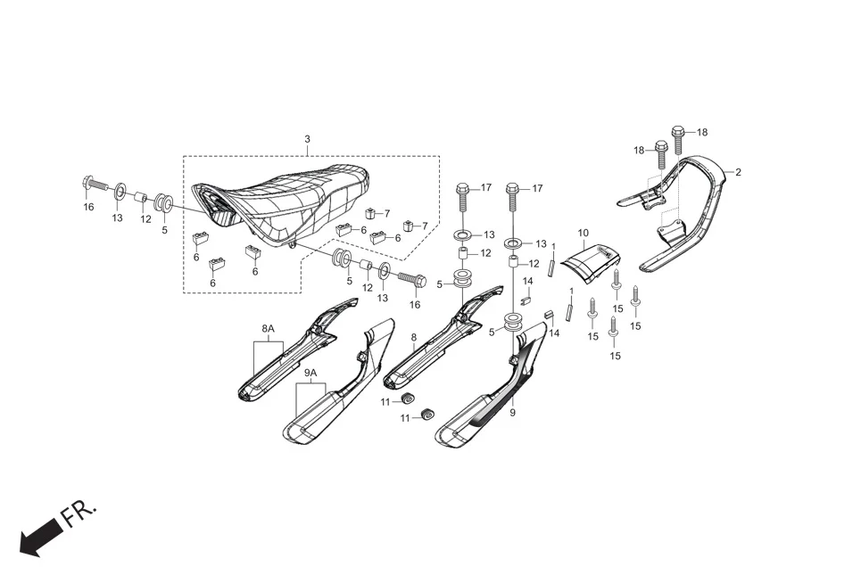 F-12A-SELF-I3S SEAT ASSY./ GRIP REAR assembly diagram for Hero HF DELUXE (JUNE,2025)