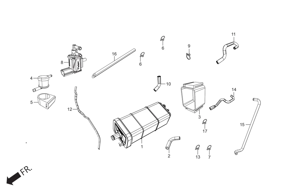 F-13A FUEL TANK (CANISTER ASSY.) assembly diagram for Hero HF DELUXE (JUNE,2025)
