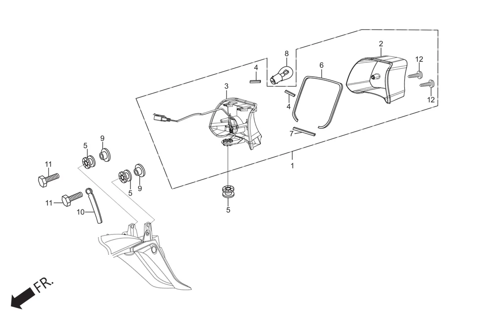 F-23 TAIL LIGHT assembly diagram for Hero HF DELUXE (JUNE,2025)