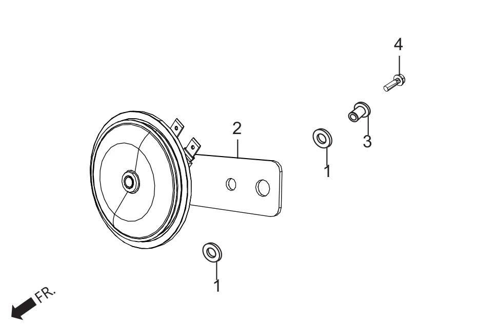 F-25A HORN assembly diagram for Hero HF DELUXE (JUNE,2025)