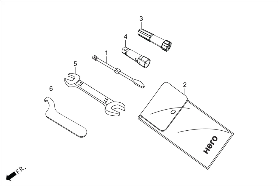 F-26 TOOLS assembly diagram for Hero HF DELUXE (JUNE,2025)