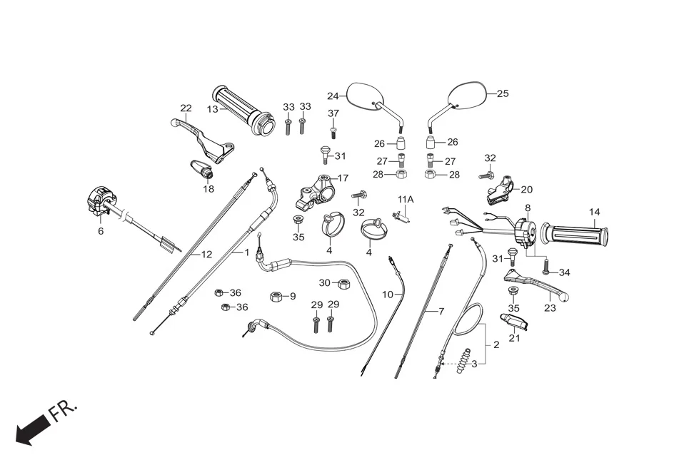 F-3-SELF-I3S HANDLE LEVER/SWITCH/CONTROL CABLE assembly diagram for Hero HF DELUXE (JUNE,2025)