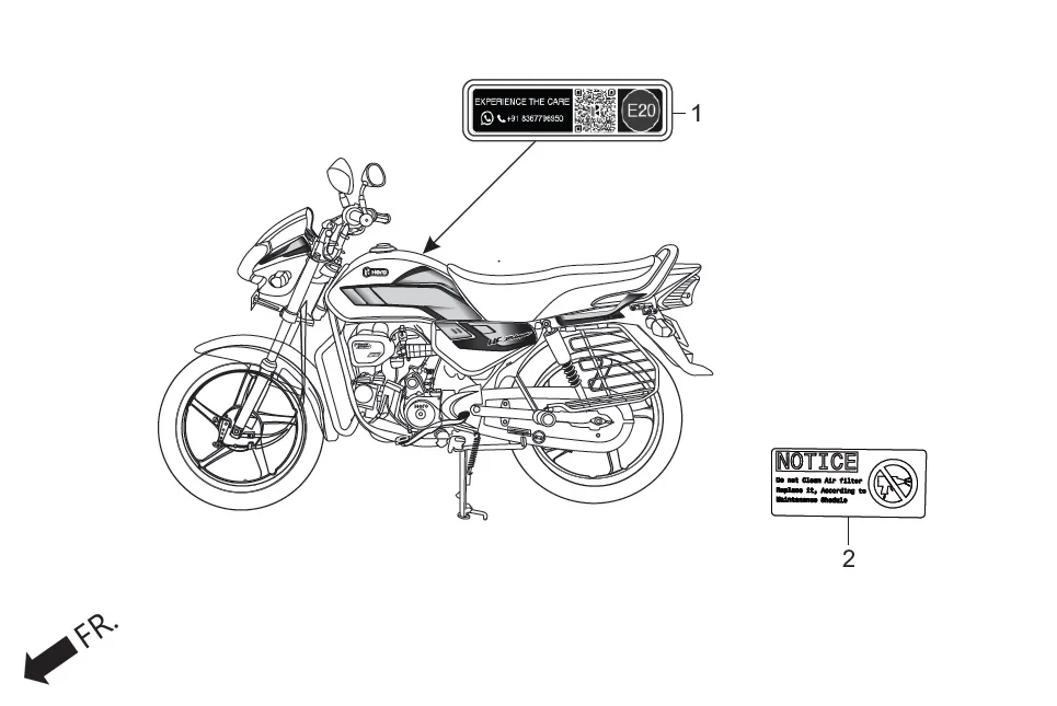 F-30 MARK CAUTION assembly diagram for Hero HF DELUXE (JUNE,2025)