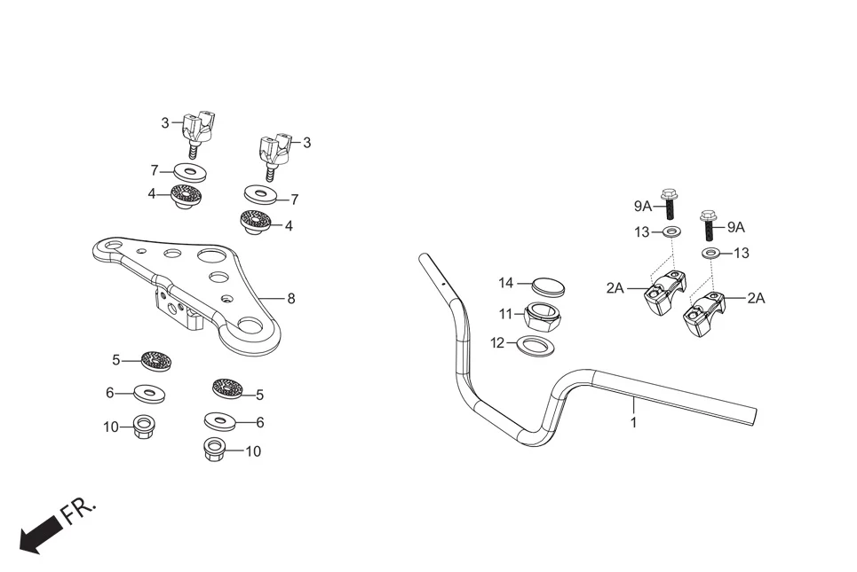F-4-KICK HANDLE PIPE/TOP BRIDGE assembly diagram for Hero HF DELUXE (JUNE,2025)