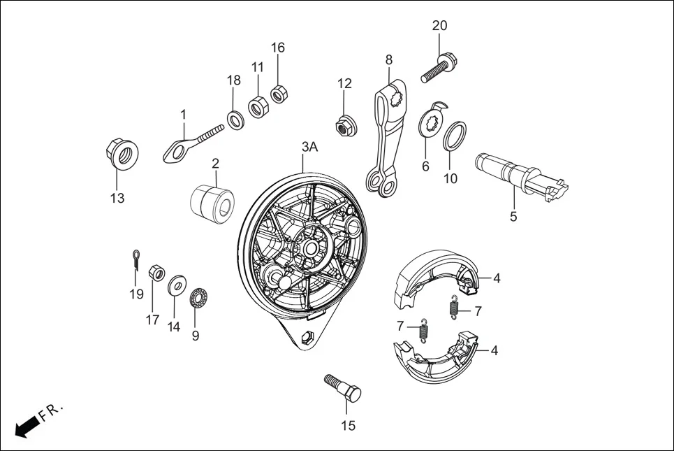 F-10-SELF REAR BRAKE PANEL assembly diagram for Hero HF DLX -BF THB(Sept.,2024)