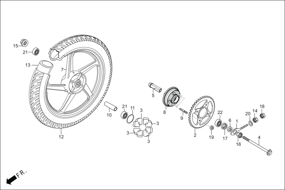 F-11-KICK REAR WHEEL diagram showing 41201-KST-940