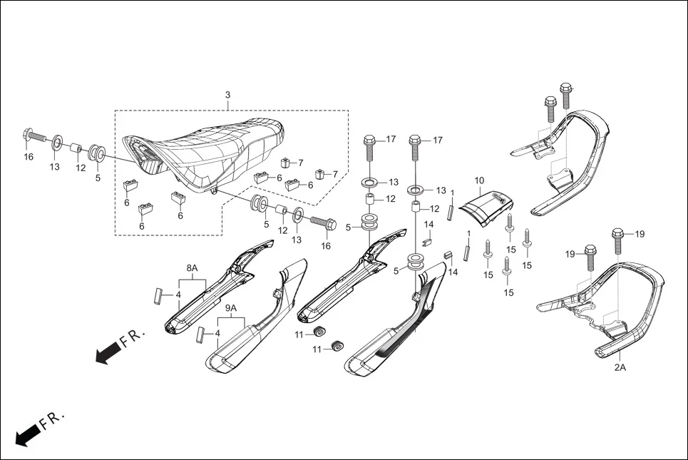 F-12A-KICK SEAT ASSY./ GRIP REAR assembly diagram for Hero HF DLX -BF THB(Sept.,2024)