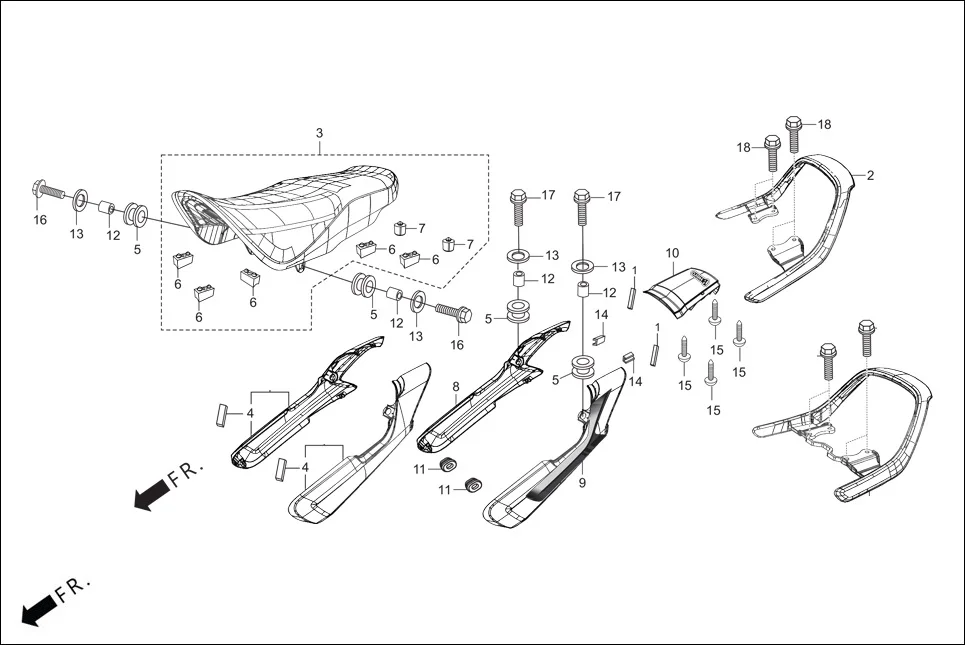 F-12A-SELF SEAT ASSY./ GRIP REAR assembly diagram for Hero HF DLX -BF THB(Sept.,2024)