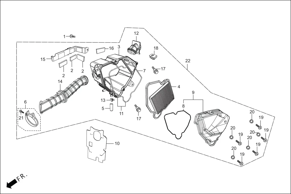 F-15 AIR CLEANER assembly diagram for Hero HF DLX -BF THB(Sept.,2024)