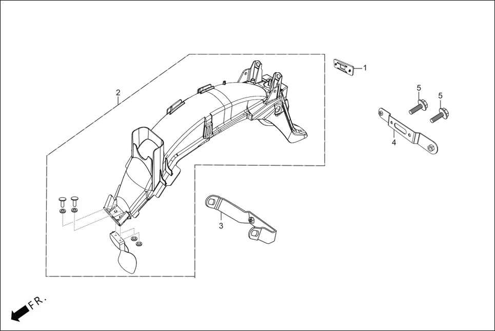 F-21 REAR FENDER assembly diagram for Hero HF DLX -BF THB(Sept.,2024)